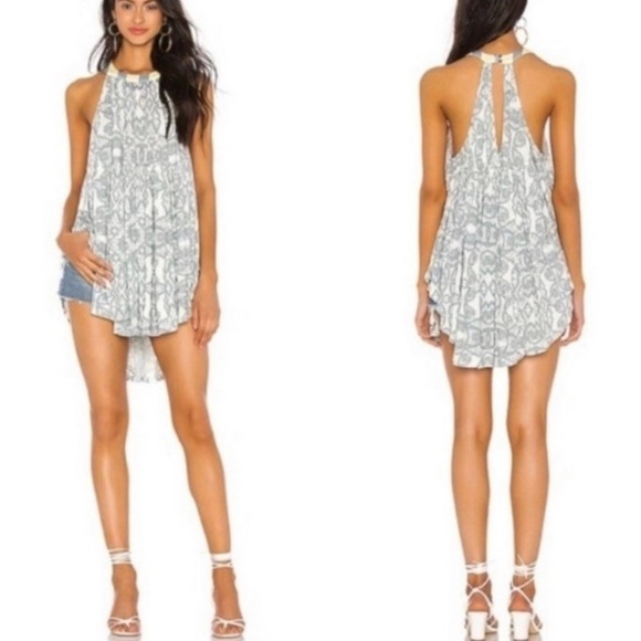 FREE PEOPLE IVORY COMBO ASYMETRICAL TUNIC - Picture 1 of 6